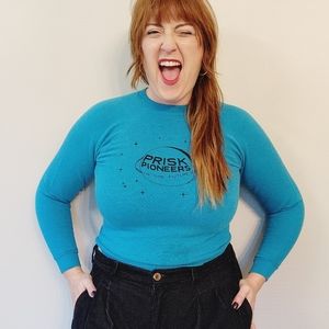 80s Vintage Blue Space Age Art Sweatshirt